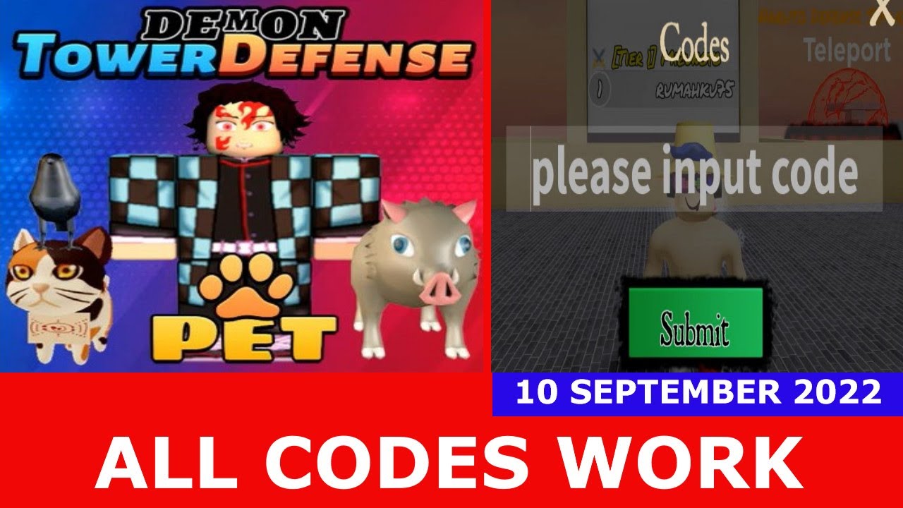  ALL CODES WORK Pet Demon Slayer Tower Defense Simulator ROBLOX 10 September 2022 YouTube