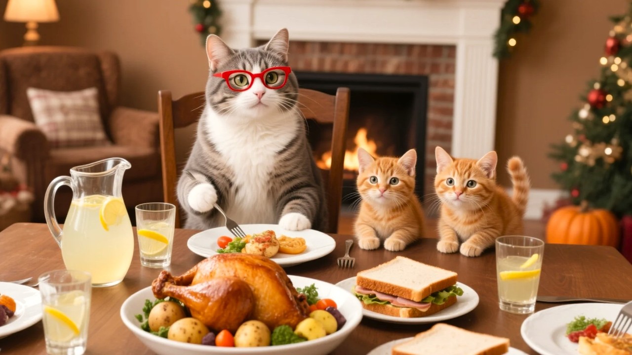 Ginger Kittens' THANKSGIVING at Grandma's! 🦃🍂 | Pumpkin Pie & Family Dinner