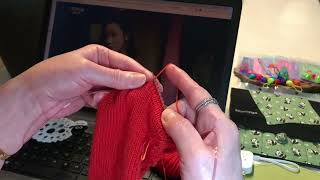 Knitting the Gusset section for HiyaHiya Cherry Blossom Socks (Toe Up)