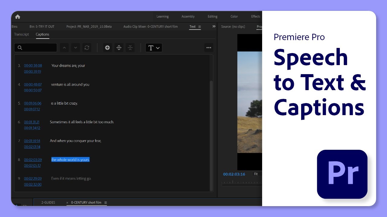 Introducing Speech to Text & AllNew Captions in Premiere Pro Adobe