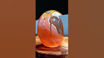 ASMR Glass Peach Slice | Macro Precision Cut #ASMR #Satisfying #Shorts