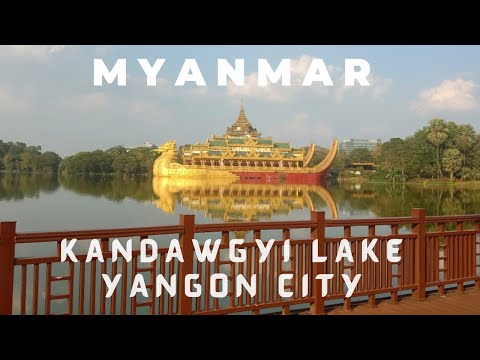 Karaweik Palace & Kandawgyi Lake , Yangon City in Myanmar