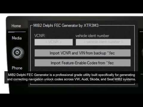 MIB2 Delphi FEC Generator FULL – VAG VW Audi Skoda Seat Navigation Unlock Tool | Obd2Technology