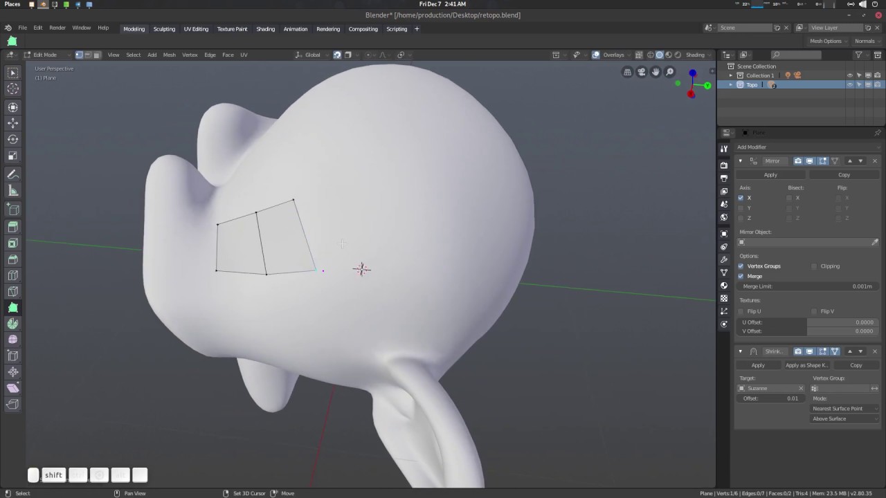 Using Poly Tool to Retopology in Blender 2 8 Tutorial - YouTube