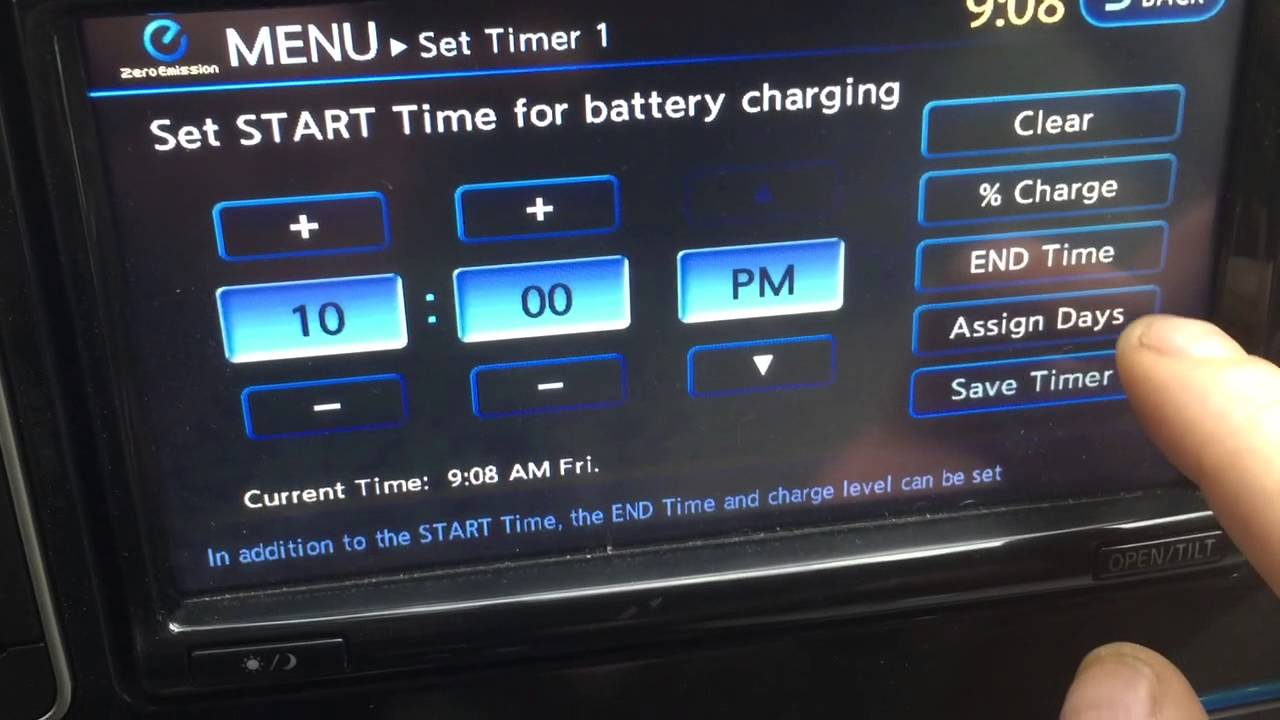 How to set charge timer 2012 Nissan LEAF YouTube