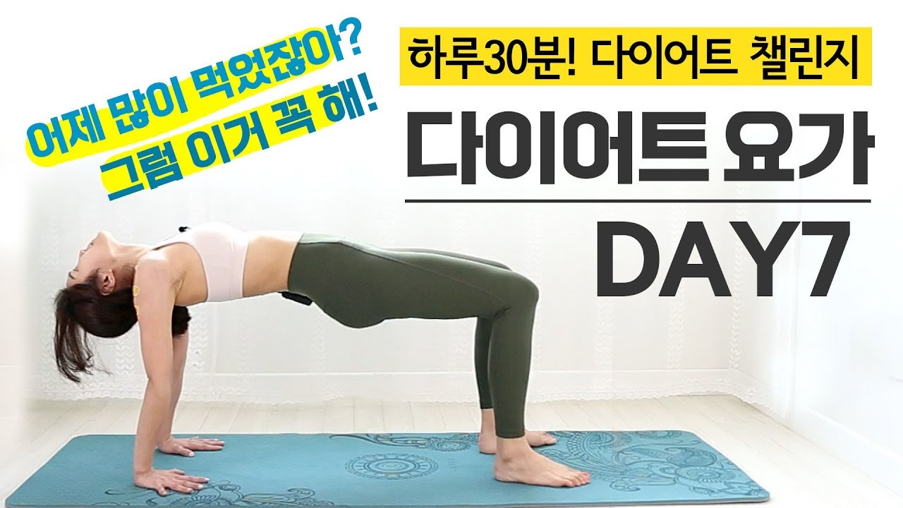 [다이어트 챌린지] 매일하면 살빠지는 다이어트요가 홈요가 빈야사 DAY7