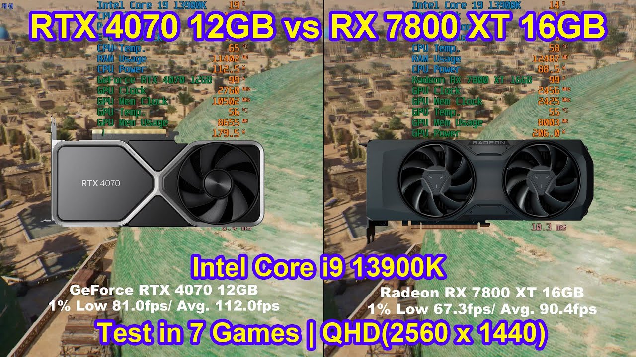 RX 6800 XT vs RTX 4070 - Productivity (i9 13900K) 
