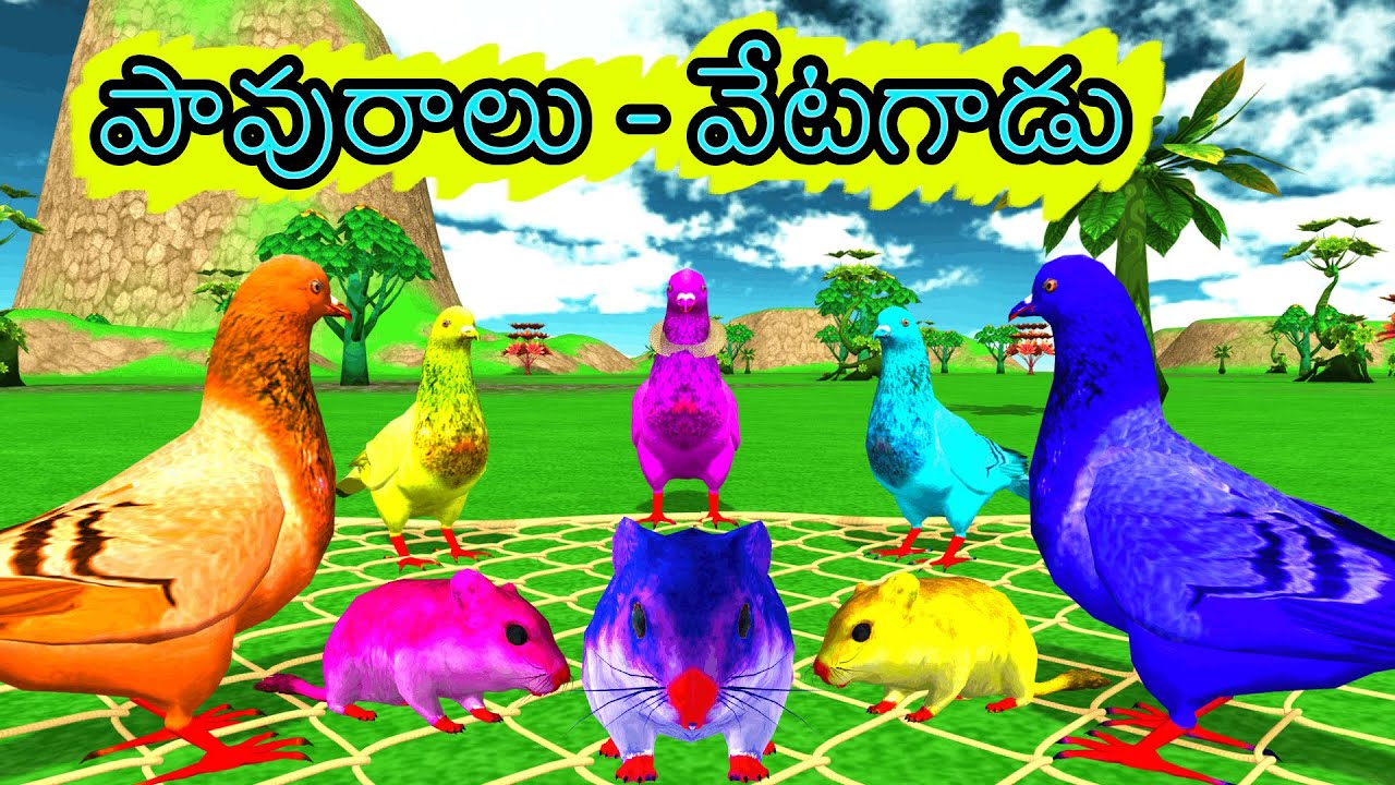 పావురాలు వేటగాడు | Telugu stories | Moral Stories | Neethi Kathalu | Animals Stories | Bommalu