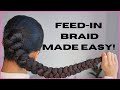 Feed in jumbo braid ponytail tutorial. Beginner friendly | Natural hair | AbbieCurls
