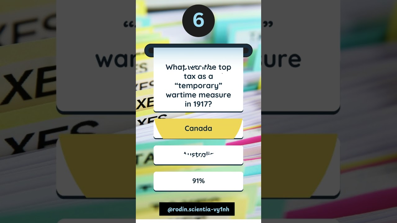 Taxes Around The World Quiz 