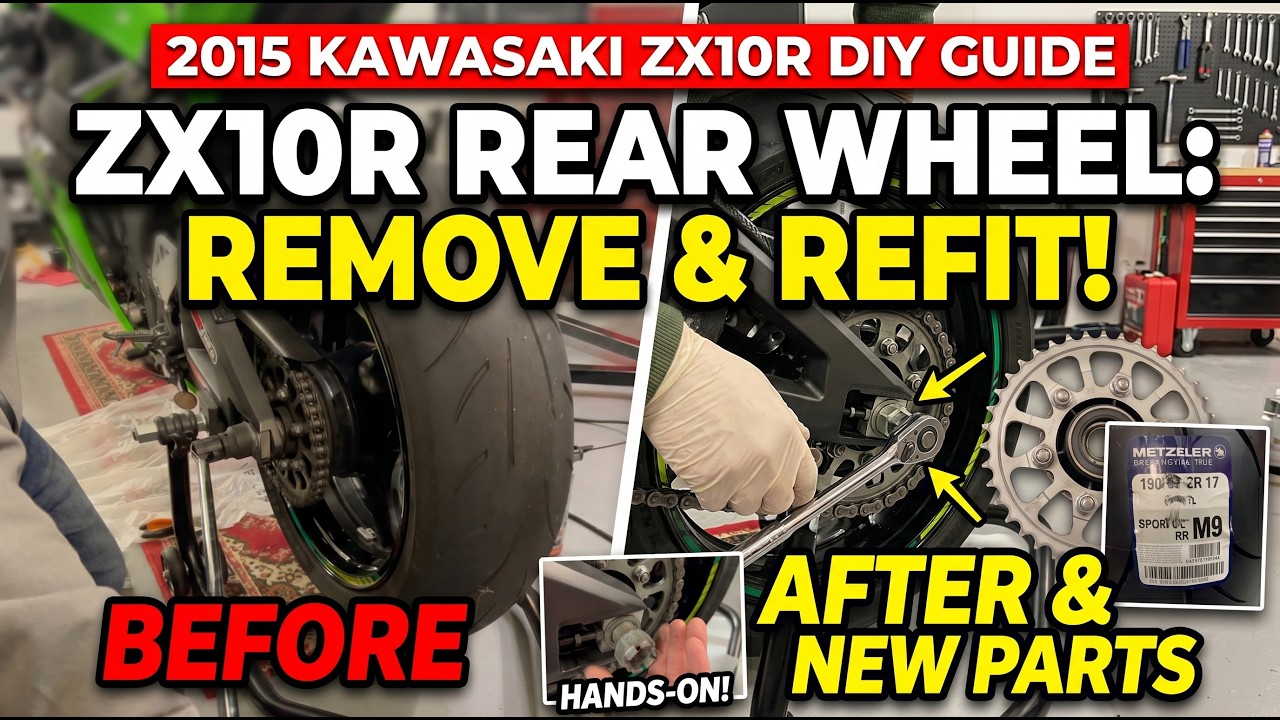 ※レンタル落ち　RRR/Step by Step 🏁 2015 Kawasaki ZX-10R Superbike Rear Wheel Removal & Refit