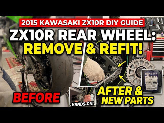 よっぴー様 🏁 2015 Kawasaki ZX-10R Superbike Rear Wheel Removal & Refit