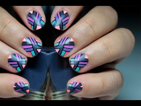 MATTE Geometric Tribal nails