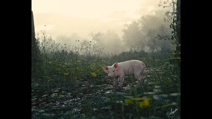 hut in a foggy grassland