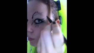 Makeup tutorial Cyber Goth Green Yellow