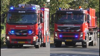 Prio 1 Brandweer Rijen Tankautospuit 20-7432 + Haakarm 20-7481 Voertuigbrand Steenovensebaan Dorst