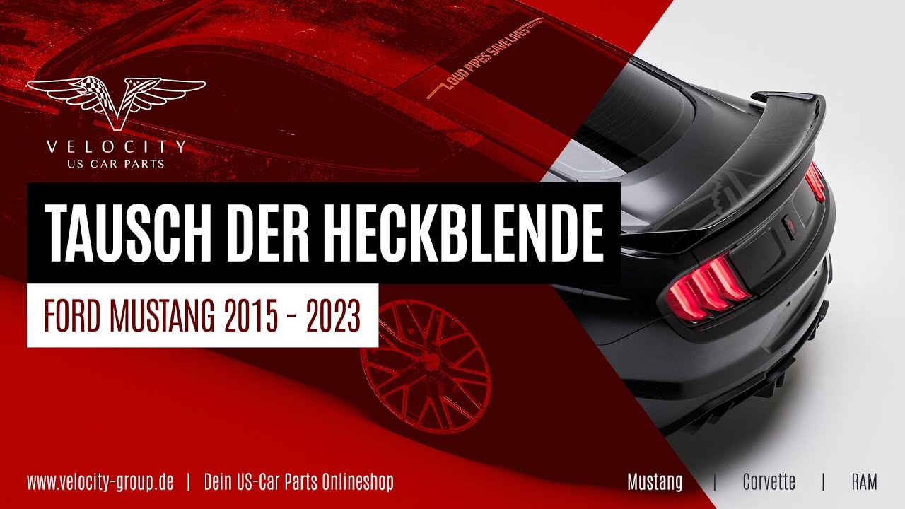 15-23 Ford Mustang Heckblende - Ohne Logo - schwarz - glänzend 398119