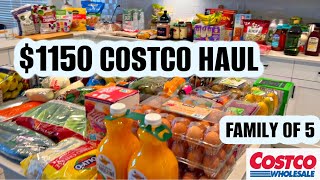COSTCO GROCERY HAUL | $1,150 FOR A FAMILY OF 5 | MONTHLY GROCERIES | JESSICA AND FAM