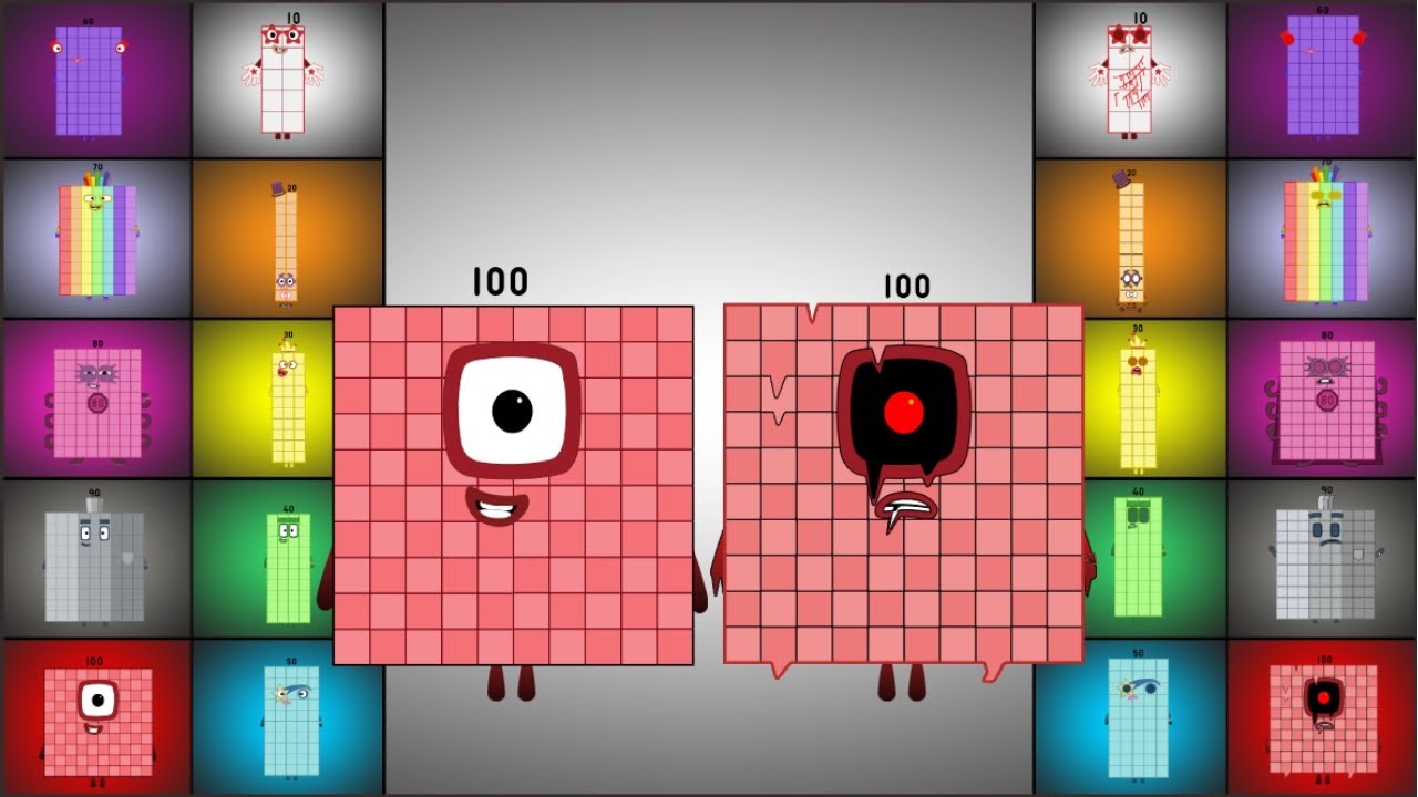 Jolly Numberblocks Band (10-100) Phobia vs. Normal: Which Is Scarier?!
