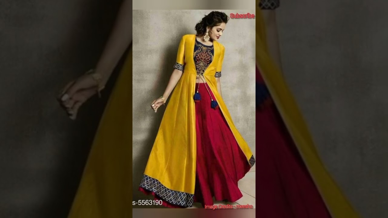 Women Reyon Embroided Crop Top with Long Skirt and Long Shrug 