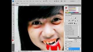 Tutorial photoshop  Vampire Face screenshot 5