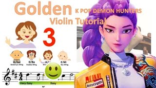 Kpop Demon Hunters - "Golden" Chorus part (NOT FULL) Sheet Music & EASY Violin Tutorial