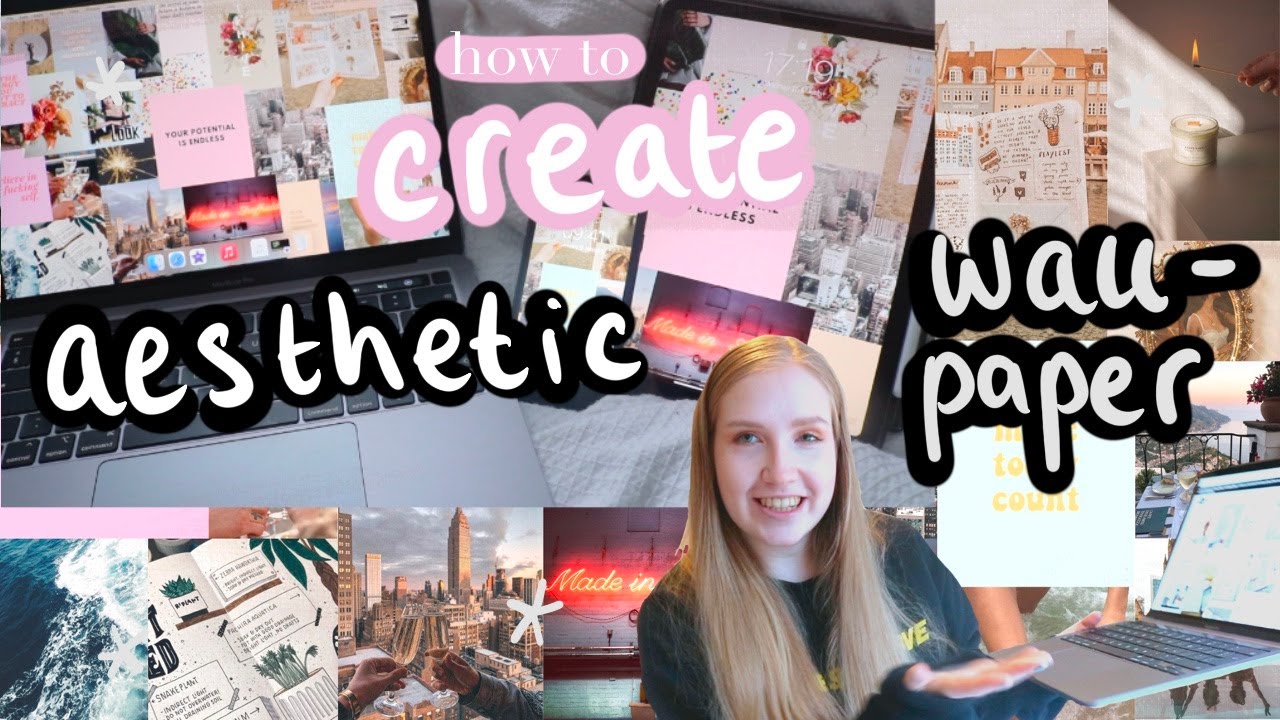 how to make aesthetic desktop wallpapers using Pinterest and Canva with