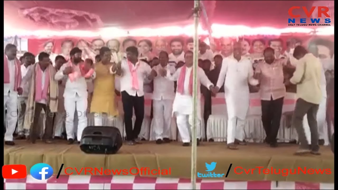 TRS MLAs Dance on Stage at Annaram Barrage | Telangana Jala Jathara | CVR News