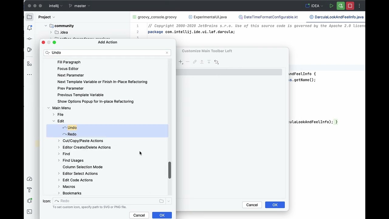 How To Add Undo Redo Buttons On The Toolbar In IntelliJ IDEA YouTube How To Add Undo Redo Buttons On The Toolbar In IntelliJ IDEA YouTube