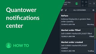 Quantower notifications center | Basic principles of messages categorization