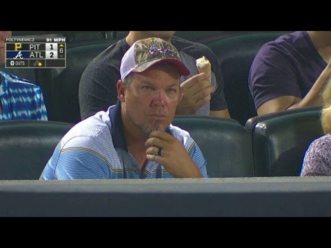 PIT@ATL: Chipper makes an appearance at the game