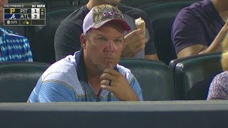 PIT@ATL: Chipper makes an appearance at the game