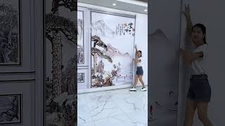 💞🌹TV Background Wall Mural#3D Stereoscopic Painting#Living Room Decorative Painting #Background Wall