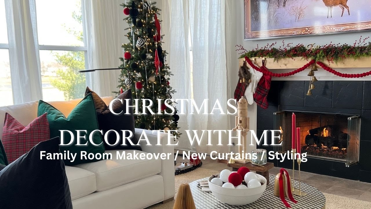 CHRISTMAS DECORATE WITH ME 2024 | FAMILY ROOM STYLING IDEAS ...