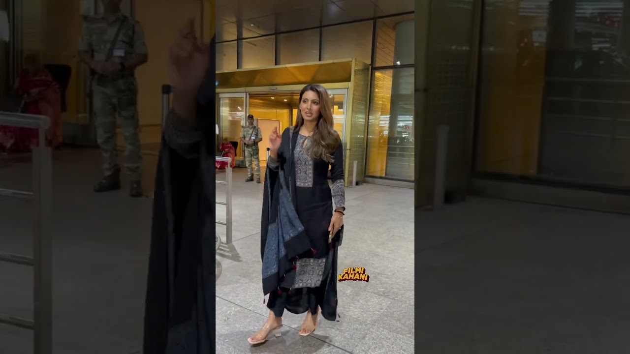 Geeta Basra stuns in all black — airport glam on point! 🖤✨
