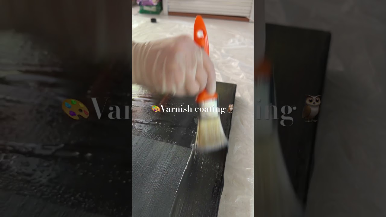 Varnish coating on this beautiful painting 🖼️ 🦉 #varnish painting #artisticjourney