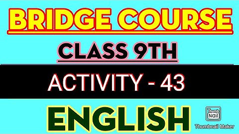 9th class setu abhyaskram (Bridge course)English day 43 /Activity 43 @LMH Education #Activity43