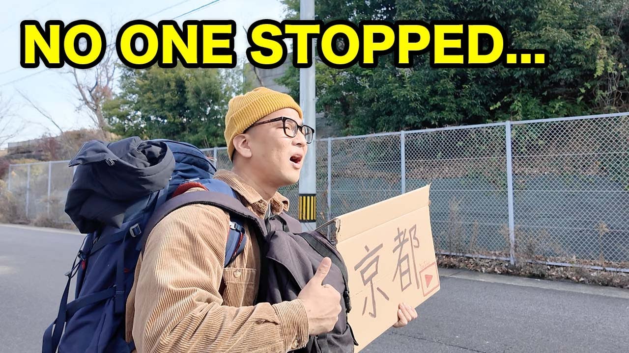 【N5-N4】I Tried Hitchhiking from Nagoya to Kyoto / Easy Japanese immersion