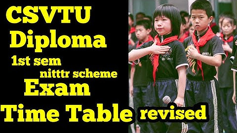 csvtu  revised diploma engg. 1st sem nitttr scheme exam time table #csvtuupdate