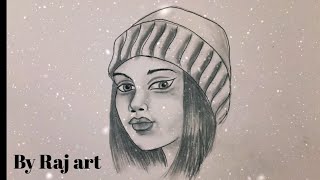 How to draw girl face winter || how to winter cap girl draw step by step