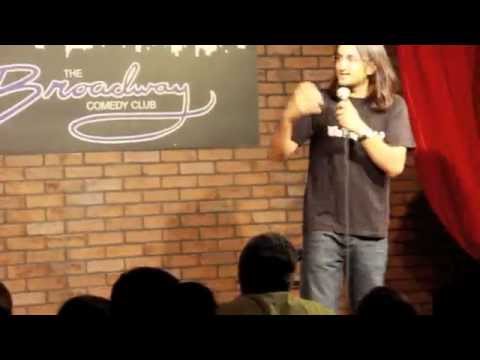 Aasif Mandvi from The Daily Show introduces comedian Papa CJ in New York