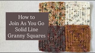 How to Crochet JAYG (join as you go) Solid Lined Granny Squares