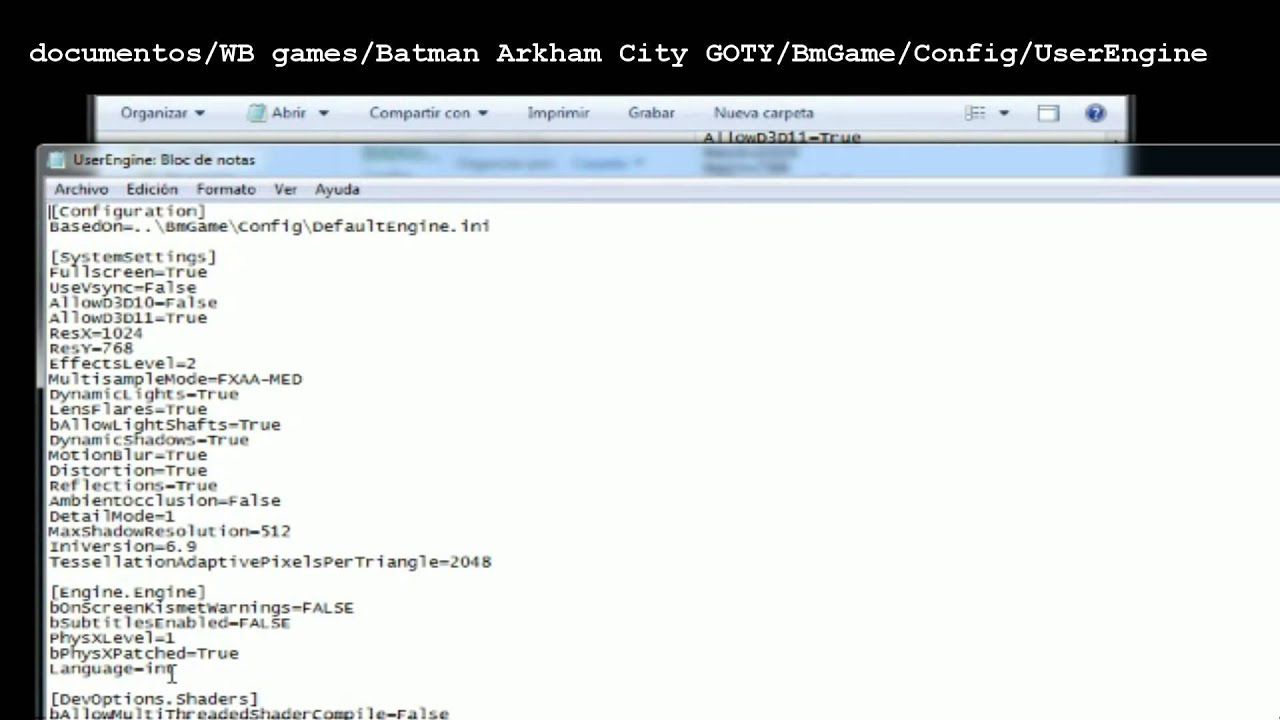 Steam Community :: Video :: tutorial Cambiar Idioma Arkham City GOTY Steam