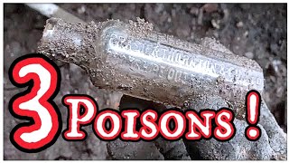 Antique Bottle Digging Dump Digging Bottles  3 POISONS ! Advanced Mud Larking ©