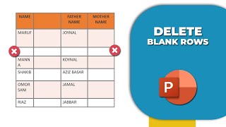 How to delete blank rows in a table in PowerPoint