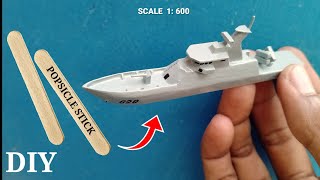 Построить миниатюру военного корабля | Поделки из палочек для мороженого
