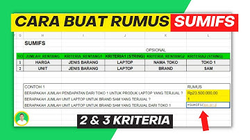 Cara Membuat Rumus SUMIFS (Penjumlahan Rentang dengan 2 dan 3 Kriteria Berbeda)