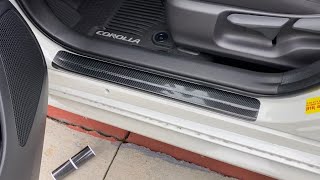 Installing 5D Carbon Fiber Vinyl Wrap Door Sill Protection | 2020 Toyota Corolla