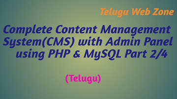 Complete Content Management System (CMS)  Website with Admin Panel using php & mysql in telugu -2/4