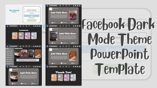 Facebook Dark Mode Theme PowerPoint Template Free🍑 || ppt#39 screenshot 4